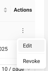 Access Token edit button
