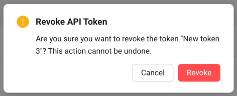 Access Token revoke dialog