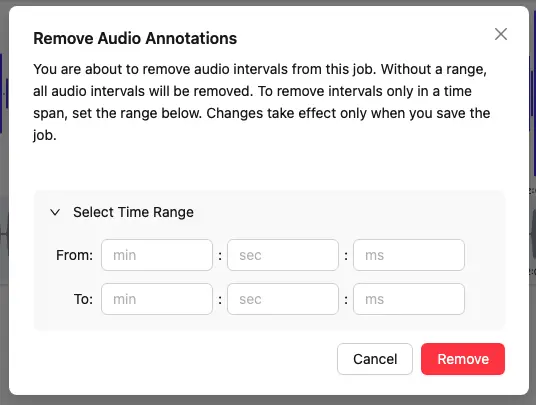 Remove audio annotations