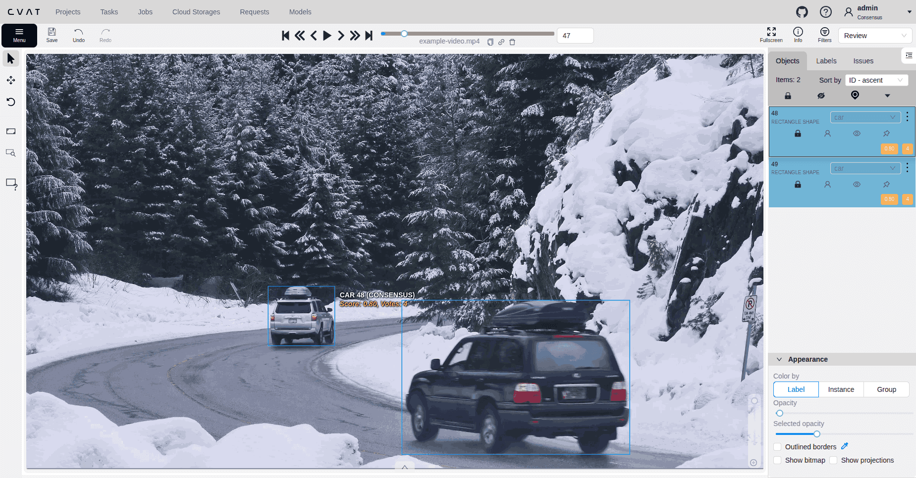 Consensus score and votes on annotation page