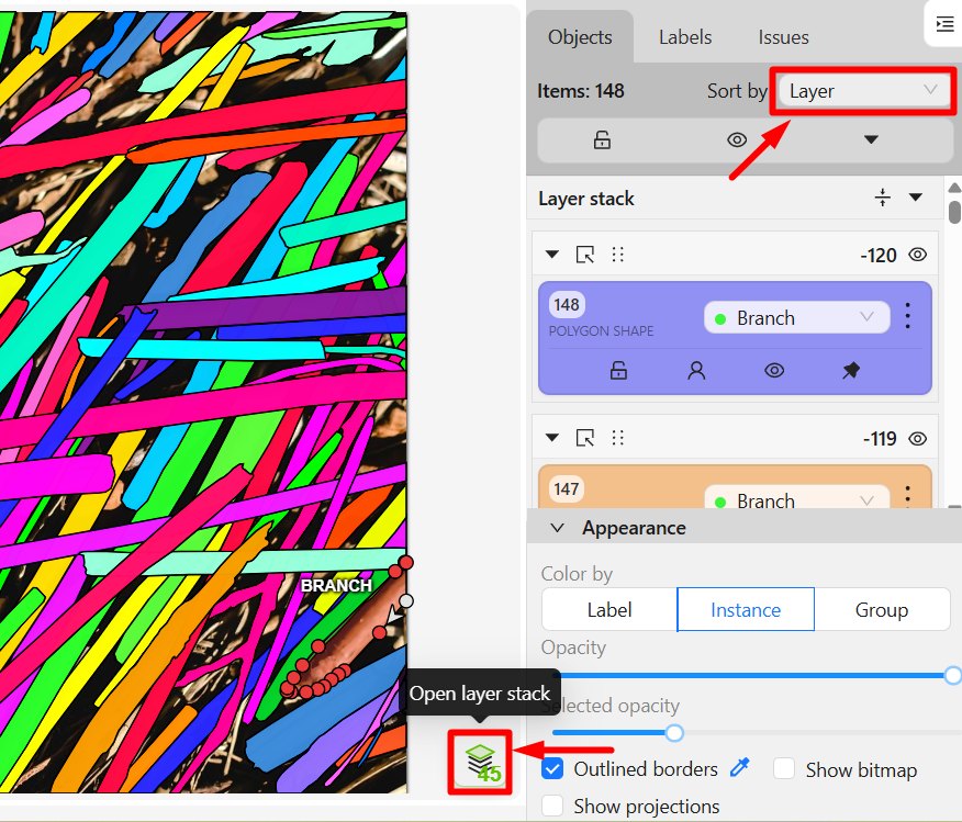 Layer Stack panel