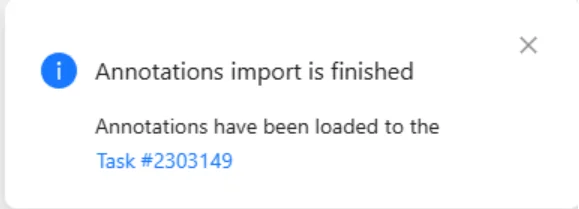 Import complete notification