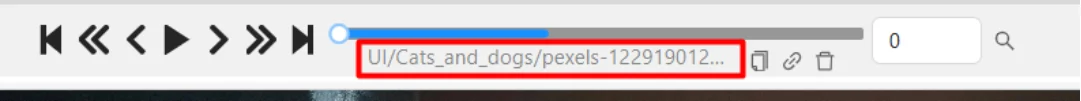 Filename displayed below the player