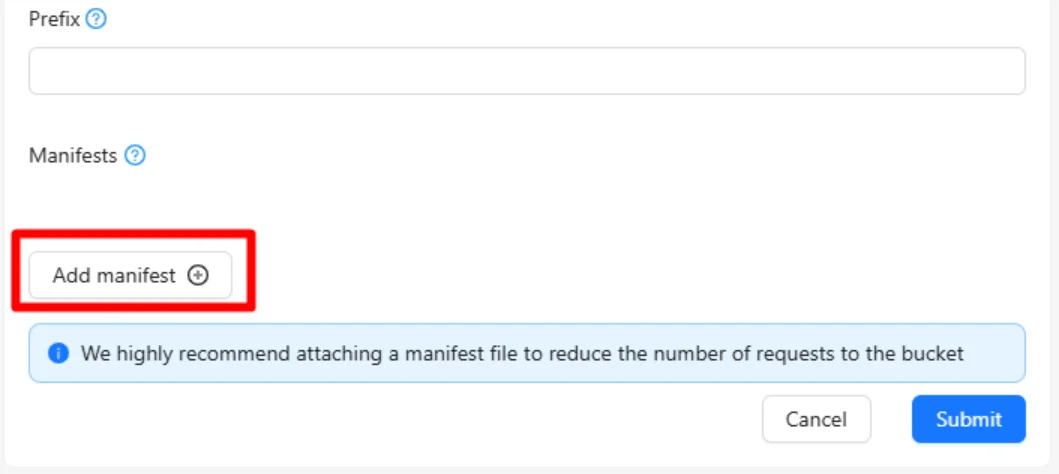 Manifest file example