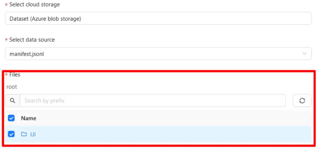 Selecting the image folder