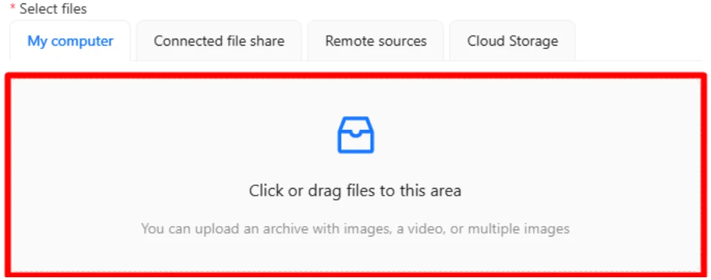 Uploading files from computer