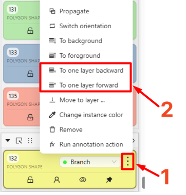 Move to One Layer Backward and Move to One Layer Forward commands