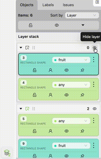 Showing and hiding multiple layers