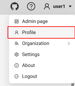 User profile menu item