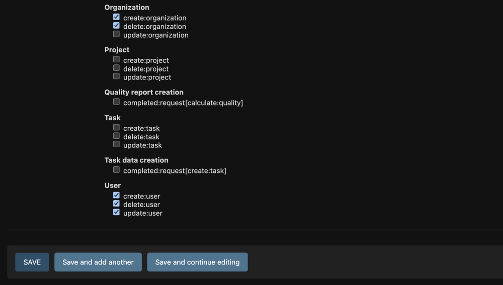 Events grouped by resource in the Django administration panel