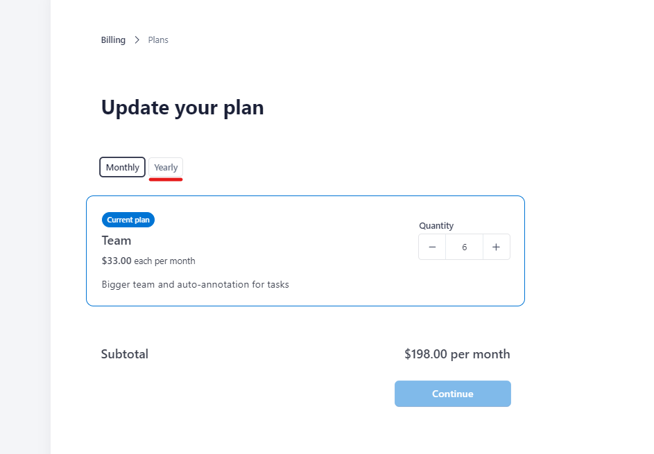 Stripe Yearly Plan