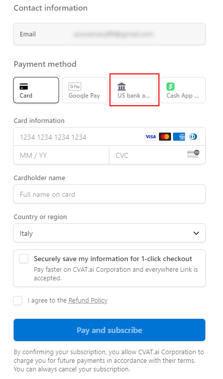 Bank Transfer Payment