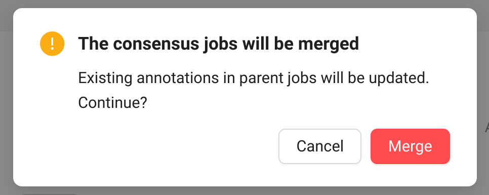 Consensus merge dialog