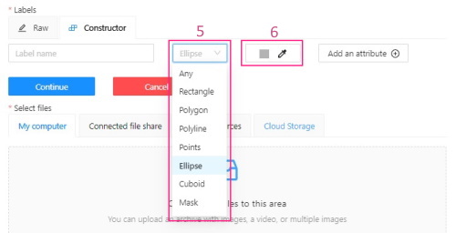 label shape and color