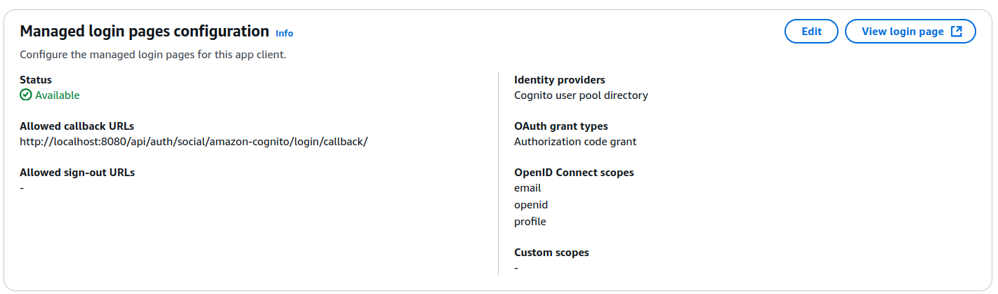 Managed login pages configuration in AWS with application parameters
