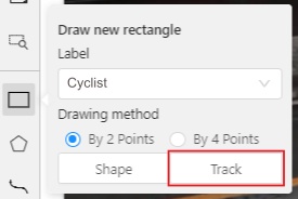 &ldquo;Draw new rectangle&rdquo; window with highlighted &ldquo;Track&rdquo; option