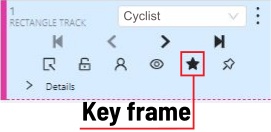 Objects sidebar with highlighted button for making a keyframe