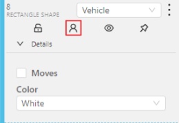 Objects sidebar with highlighted button for occluding shape