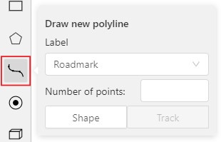 Highlighted &ldquo;Polyline&rdquo; button with open &ldquo;Draw new polyline&rdquo; window