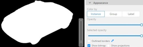 Example of &ldquo;Show bitmap&rdquo; setting applied