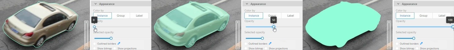 Example of &ldquo;Selected fill opacity&rdquo; settings applied