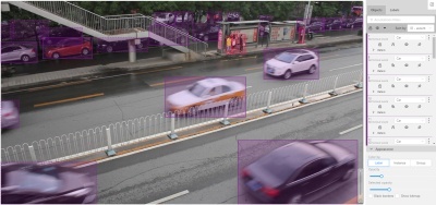 Example of an annotation with color per label setting applied