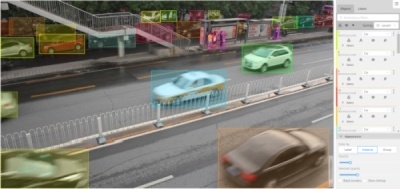 Example of an annotation with color per instance setting applied
