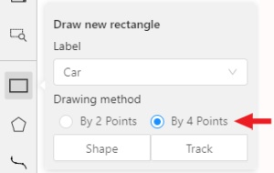 Open &ldquo;Draw new rectangle&rdquo; window with highlighted &ldquo;By 4 points&rdquo; option
