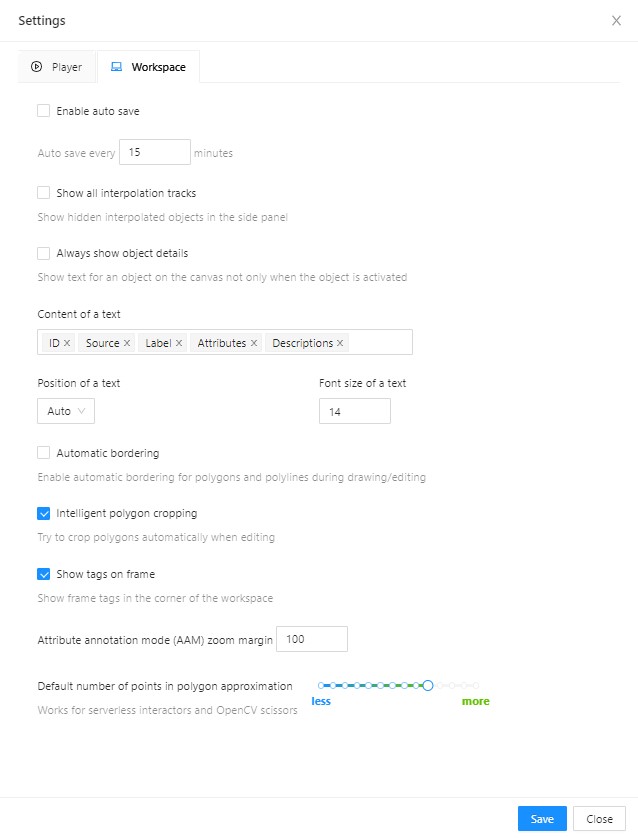 &ldquo;Workspace&rdquo; tab opened in &ldquo;Settings&rdquo;
