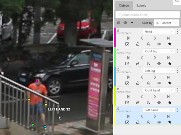 Example of annotation interface with created point