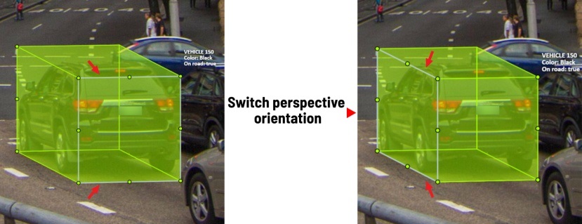 Comparative images of cuboids with different perspectives