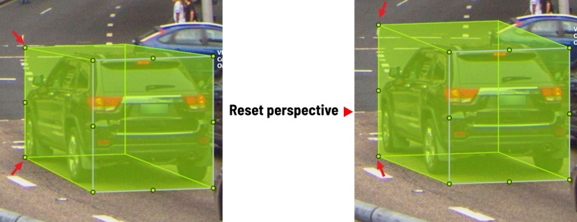 Comparative images of cuboid with perspective and cuboid without perspective
