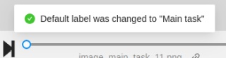 Message about the default label change