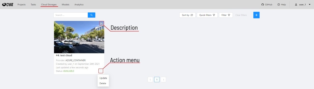 Cloud storage page example