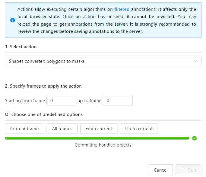 Progress bar for shapes converter with defined parameters