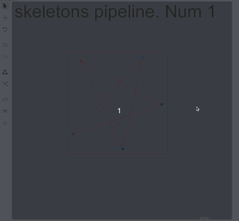Example of bounding box adjustment after skeleton editing