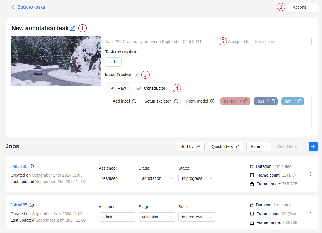 Task details page example