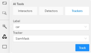 Trackers tab with selected label and tracker